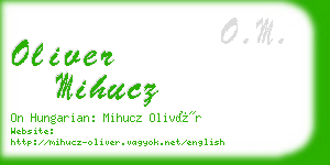 oliver mihucz business card